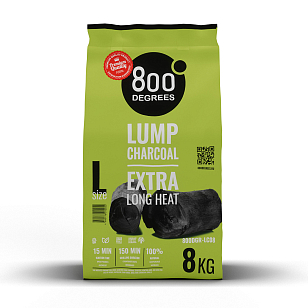 Уголь кусковой 800 DEGREES LUMP CHARCOAL, 8 КГ для приготовления пищи Уголь кусковой 800 DEGREES LUMP CHARCOAL, 8 КГ для сада