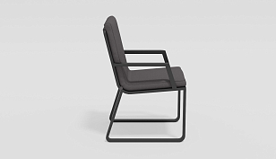Обеденная зона Gardenini Malia Carbon 200 Антрацит со стульями Voglie Armrest, садовая мебель
