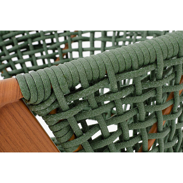 Стул 4SIS Амстердам, каркас под дерево, роуп зеленый, ткань зеленая 