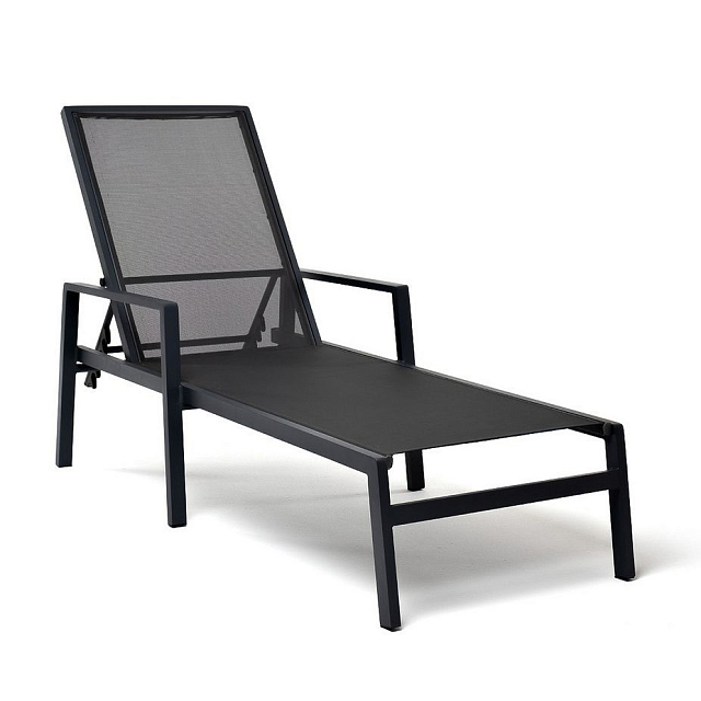 Шезлонг 4SIS Парма, цвет темно-серый (RAL7024) муар, ткань темно-серая 