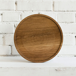 Доска сервировочная Fuga "Снег" круглая без ручки большая Цвет: светлый, товары для загородного дома