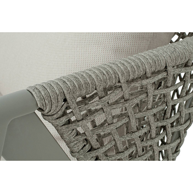 Диван 4SIS 2-местный Амстердам, каркас под дерево, роуп серый, ткань бежевая 