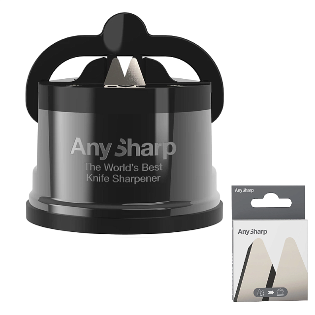 Точилка для ножей AnySharp Pro Цвет: вольфрам в комплекте со сменными лезвиями