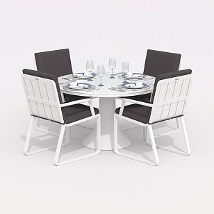 Обеденная группа Ideal Patio Diva Alba 110 Цвет: белый, антрацит, садовая мебель