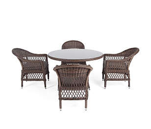 Обеденная группа 4SIS Дольче, цвет коричневый, садовая мебель