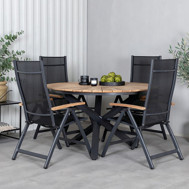 Обеденный комплект Brafritid Timra T-R Цвет: антрацит/натуральный 