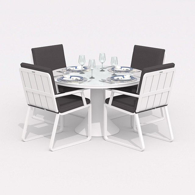 Обеденная группа Ideal Patio Diva Alba 110 Цвет: белый, антрацит 