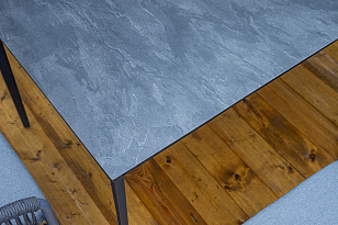 Обеденная группа 4SIS Романо на 6 персон, каркас темно-серый, роуп темно-серый, садовая мебель