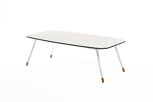 Журнальный стол 4SIS Верона 120 х 65 см, каркас белый муар, столешница молочная, садовая мебель