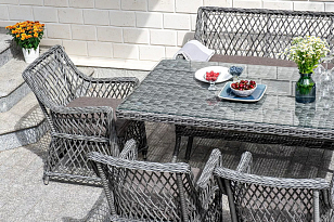 Обеденная группа 4SIS Катания на 6 персон, цвет графит, садовая мебель