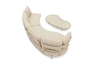 Лаунж зона (диван и овальный столик) Brafritid Gotland бежевый, алюминий, садовая мебель