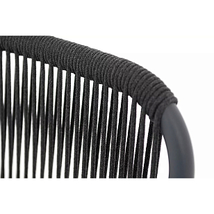 Стул из роупа 4SIS Ането, каркас темно-серый муар, роуп темно-серый, ткань темно-серая 027 для дачи Стул из роупа 4SIS Ането, каркас темно-серый муар, роуп темно-серый, ткань темно-серая 027, садовая мебель