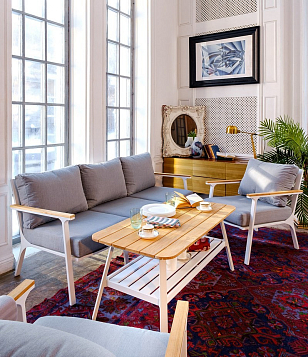 Лаунж зона Joygarden Concorde L белая для дачи Лаунж зона Joygarden Concorde L белая, садовая мебель