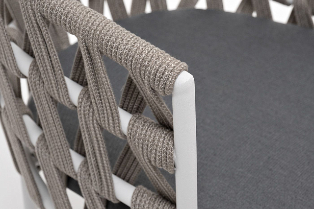 Стул 4SIS Диего из роупа Цвет: белый муар, серый меланж, серый 