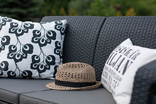 Диван Keter Corfu love seat графит, садовая мебель