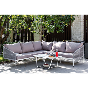 Лаунж-зона модульная угловая 4SIS Канны, цвет: светло-серый для дачи Лаунж-зона модульная угловая 4SIS Канны, цвет: светло-серый, садовая мебель