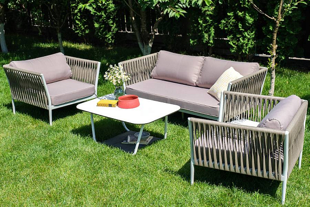 Лаунж-зона 4SIS Касабланка на 4 персоны, цвет серо-коричневый 