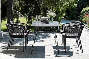 Обеденная группа 4SIS Милан на 6 персон, цвет темный, садовая мебель