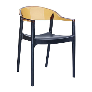 Кресло Siesta Contract Carmen Цвет: черный, янтарный для дачи Кресло Siesta Contract Carmen Цвет: черный, янтарный, садовая мебель