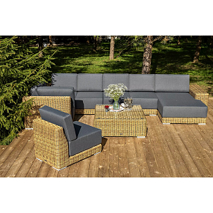Лаунж-зона трансформирующаяся 4SIS Капри, цвет соломенный для дачи Лаунж-зона трансформирующаяся 4SIS Капри, цвет соломенный, садовая мебель