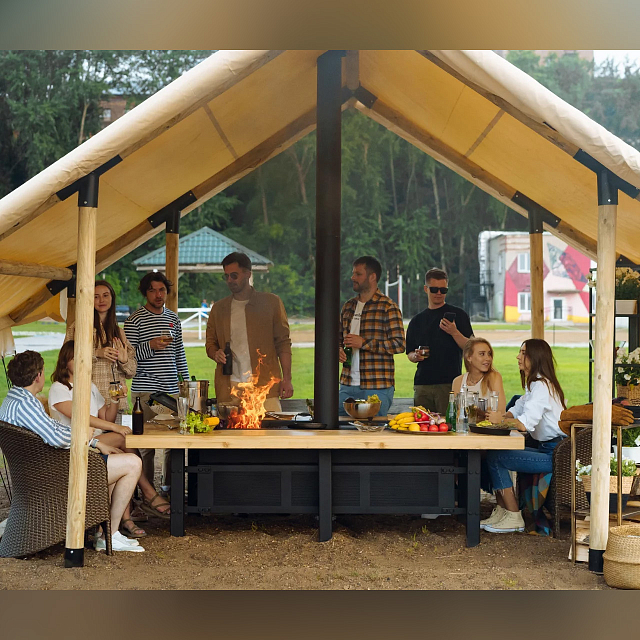 Гриль-очаг Elbrus Home Джентльмены 240х120 (Термостойкая эмаль)