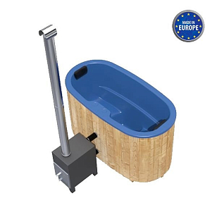 Купель с печкой Baltresto Oval 1.85 х 0.95 м синяя, уличное оборудование