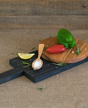 Набор разделочных досок Fuga "Поле" вытянутая + круглая Цвет: тёмный + светлый, товары для загородного дома
