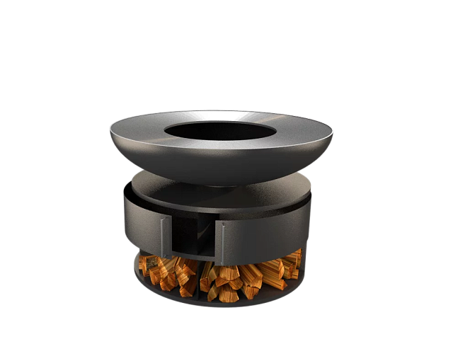 Гриль-очаг Elbrus Home Камчатка Max Ø100 (Термостойкая эмаль, с дверцами)