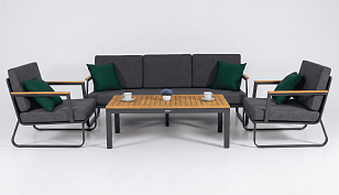 Лаунж зона ЭСТИВО T с трехместным диваном - маренго, садовая мебель