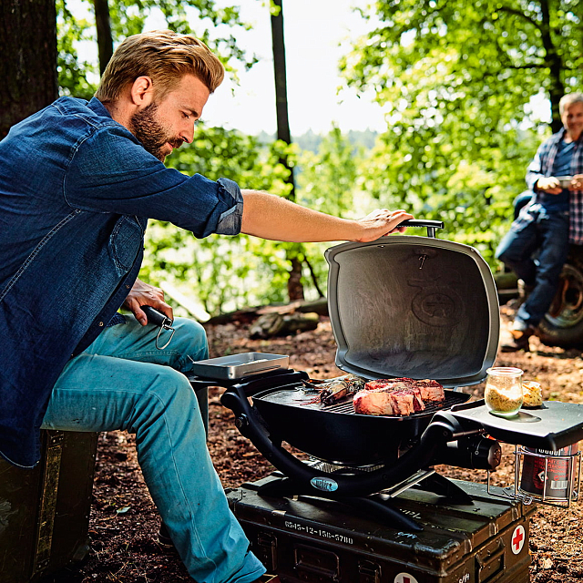 гриль газовый weber q 1200 black line, черный