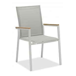 Кресло складное Brafritid Sater бело-серое, садовая мебель