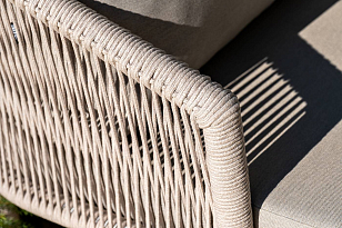 Лаунж-зона 4SIS Верона 5-местная, каркас белый, роуп бежевый, садовая мебель