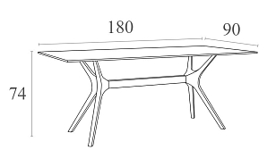 Стол Siesta Contract Ibiza Цвет: белый, садовая мебель