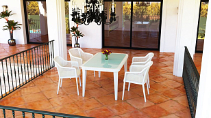 Стол Osaka со стеклянным верхом 90 х 150 Цвет Антрацит, садовая мебель