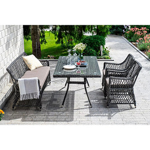 Обеденная группа 4SIS Катания на 4 персоны, цвет графит, садовая мебель