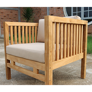 Кресло из тика Lite Rodigo с подушками для дачи Кресло из тика Lite Rodigo с подушками, садовая мебель