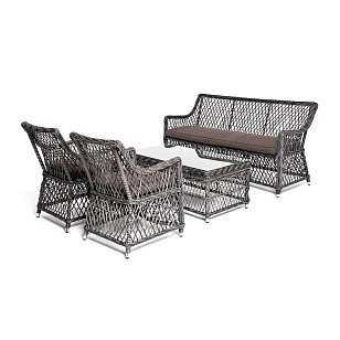 Лаунж-зона 4SIS Асти на 4 персоны, цвет графит, садовая мебель