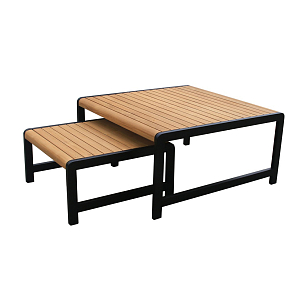 Комплект кофейных столов из алюминия Joygarden Maya Темный графит, садовая мебель