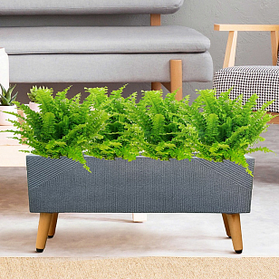 Кашпо Idealist Lite Урбан напольное прямоугольное с подставкой 58 Цвет: антрацит, уличное оборудование