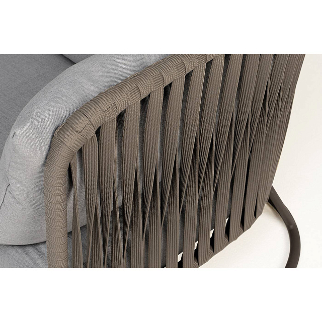 Диван 4SIS Багамы 3-местный, каркас бежево-серый муар, роуп серо-коричневый, ткань светло-серая 