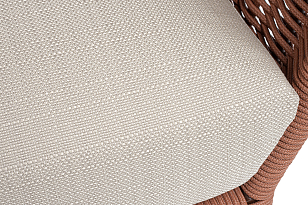 Кресло 4SIS Фиджи, каркас коричневый муар, роуп красный, ткань Mossle бежевая, садовая мебель