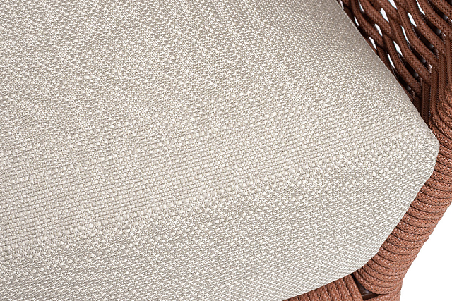 Кресло 4SIS Фиджи, каркас коричневый муар, роуп красный, ткань Mossle бежевая 