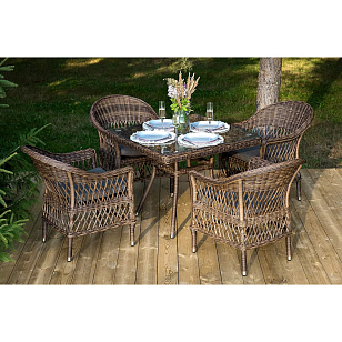 Обеденная группа 4SIS Сицилия, цвет коричневый, садовая мебель