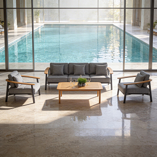 Лаунж зона ДЕСКАНТО с трехместным диваном, садовая мебель