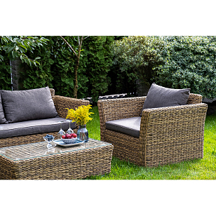 Лаунж-зона 4SIS Капучино Сингл (гиацинт), цвет соломенный для дачи Лаунж-зона 4SIS Капучино Сингл (гиацинт), цвет соломенный, садовая мебель