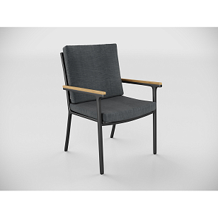 Обеденная зона Gardenini Premium Bella 280 Карбон / Темно-серый со стульями Premium Calma S, садовая мебель