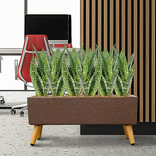 Кашпо Idealist Lite Урбан напольное прямоугольное с подставкой 74 Цвет: кофе, уличное оборудование