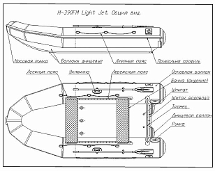 Лодка ПВХ Фрегат 390 FM Light Jet/L/S серая для хобби и пикника