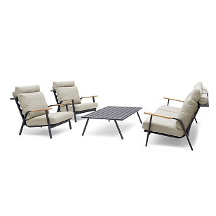 Лаунж зона Brafritid Malmo с 3-х местным диваном Цвет: антрацит/светло-серый, садовая мебель