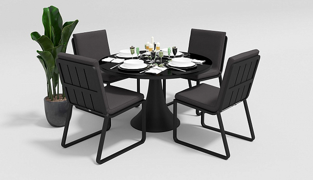 Стол Gardenini Vogle Round Black 
